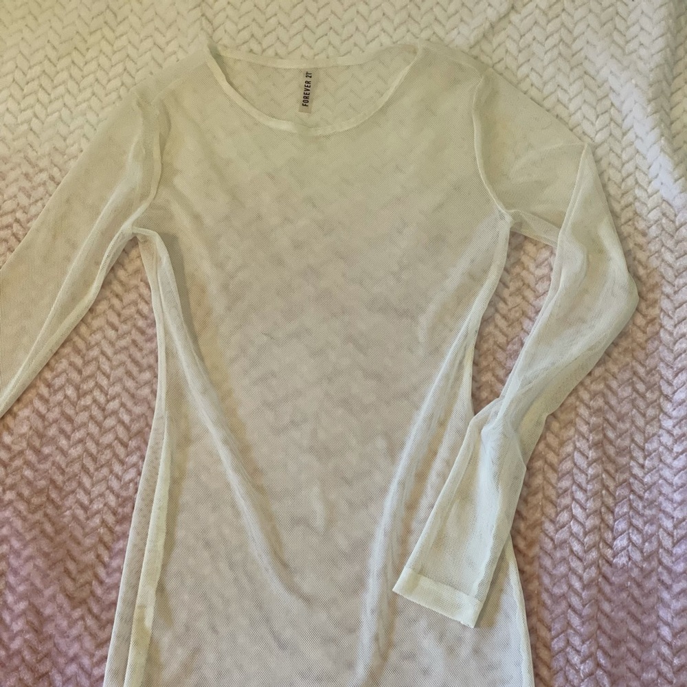 White sheer coverup